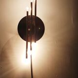 Modernist 1980s glamour mirror glass and gold wall lamps lights sconces Hollywood Regency mid centur