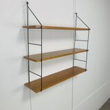 Wooden and metal string shelf, 1960s