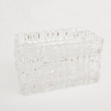 1980s crystal ashtray with cigarette case, Julia Glassworks, Poland