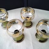 4 White wine glasses with conical stems