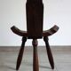 Brutalist Tripod Chair in Sculpted Wood, France