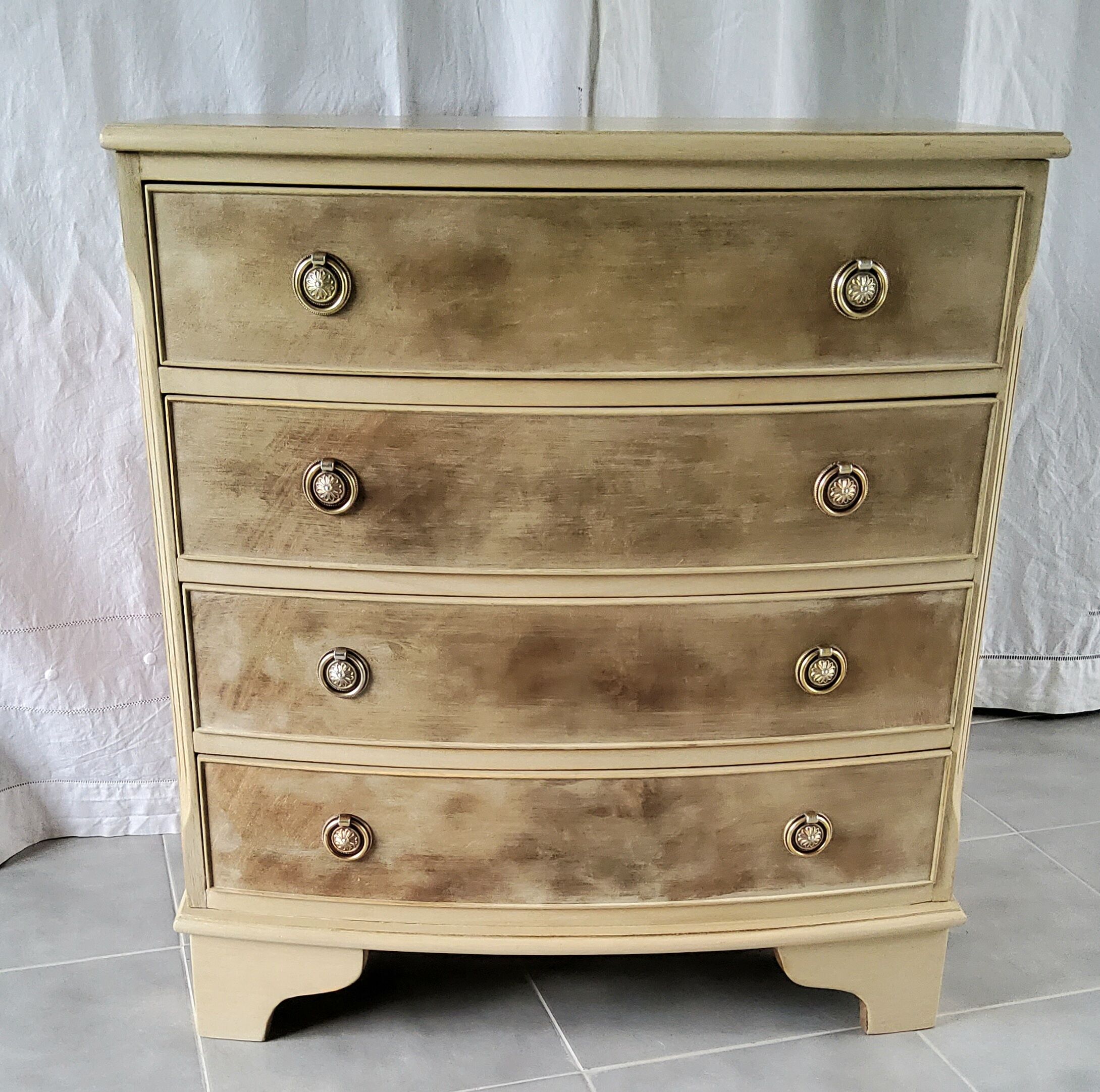 Patinated English chest of drawers