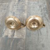 Duo of brass candle holders