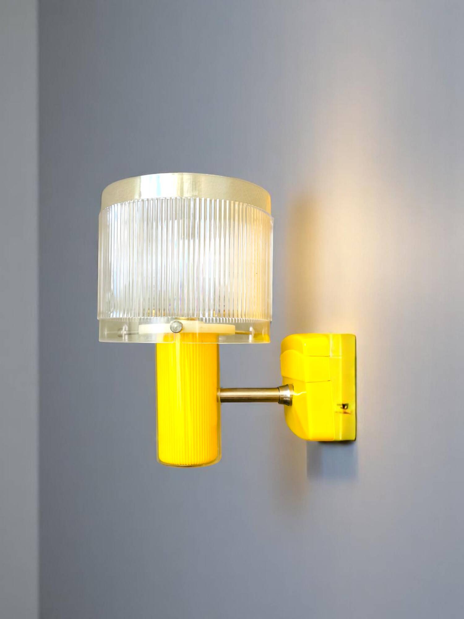 Mid century modern yellow wall sconce light