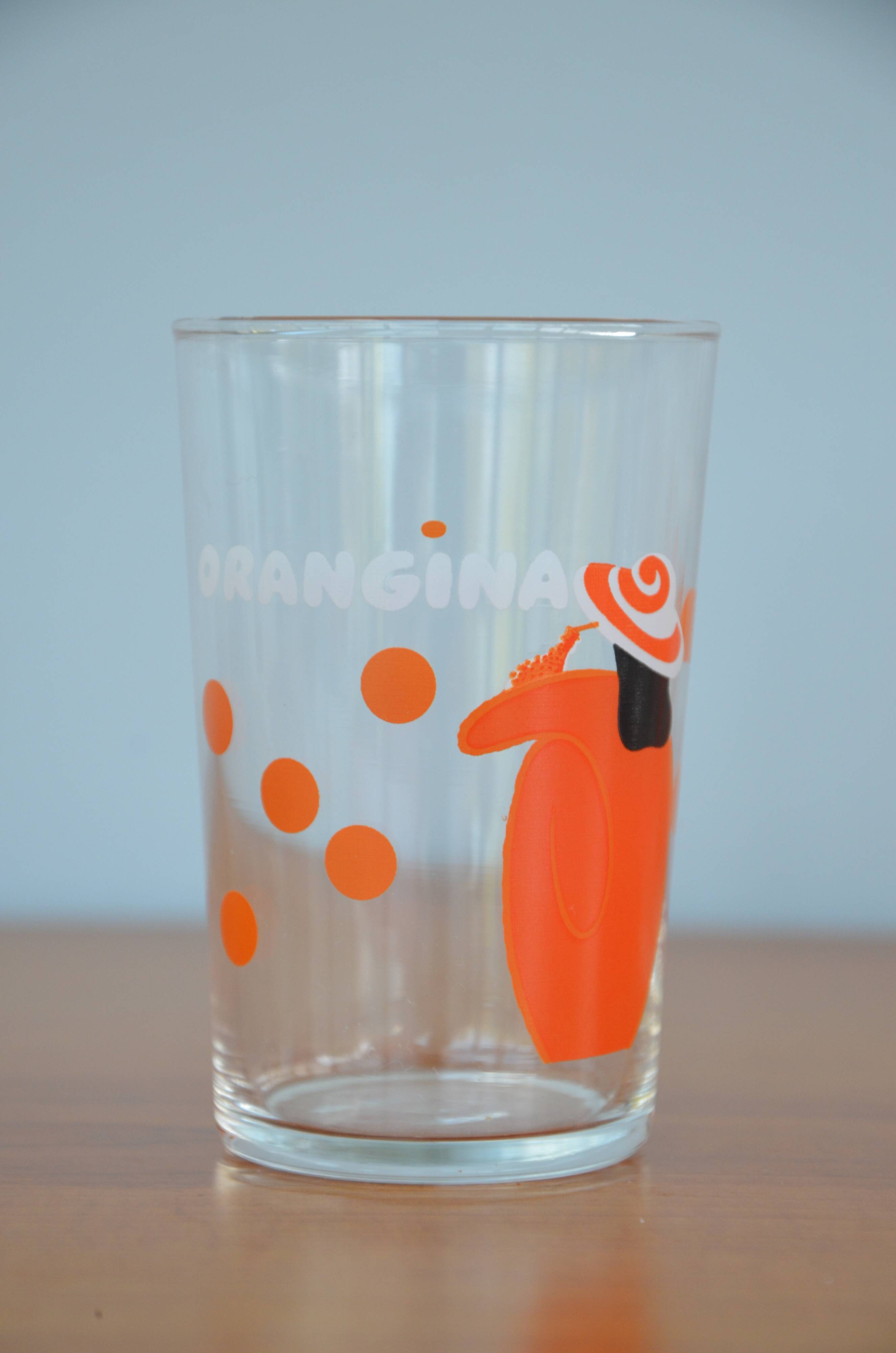 Lot de 6 verres à orangina, année 70