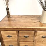Vintage workshop furniture with 24 drawers in solid pine – 1950s