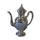 Empire-style silver metal teapot.