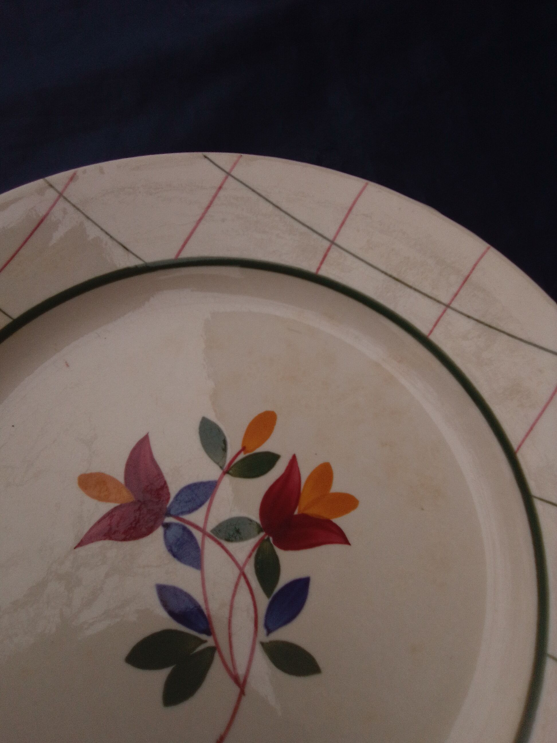 Round dish in Gien earthen earthen model Tamaris diam 28.5 cm