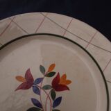 Plat rond en faïence de Gien modèle Tamaris diam 28,5 cm