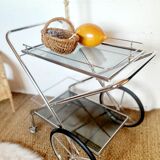 Rolling dessert / chrome bar and smoked glass