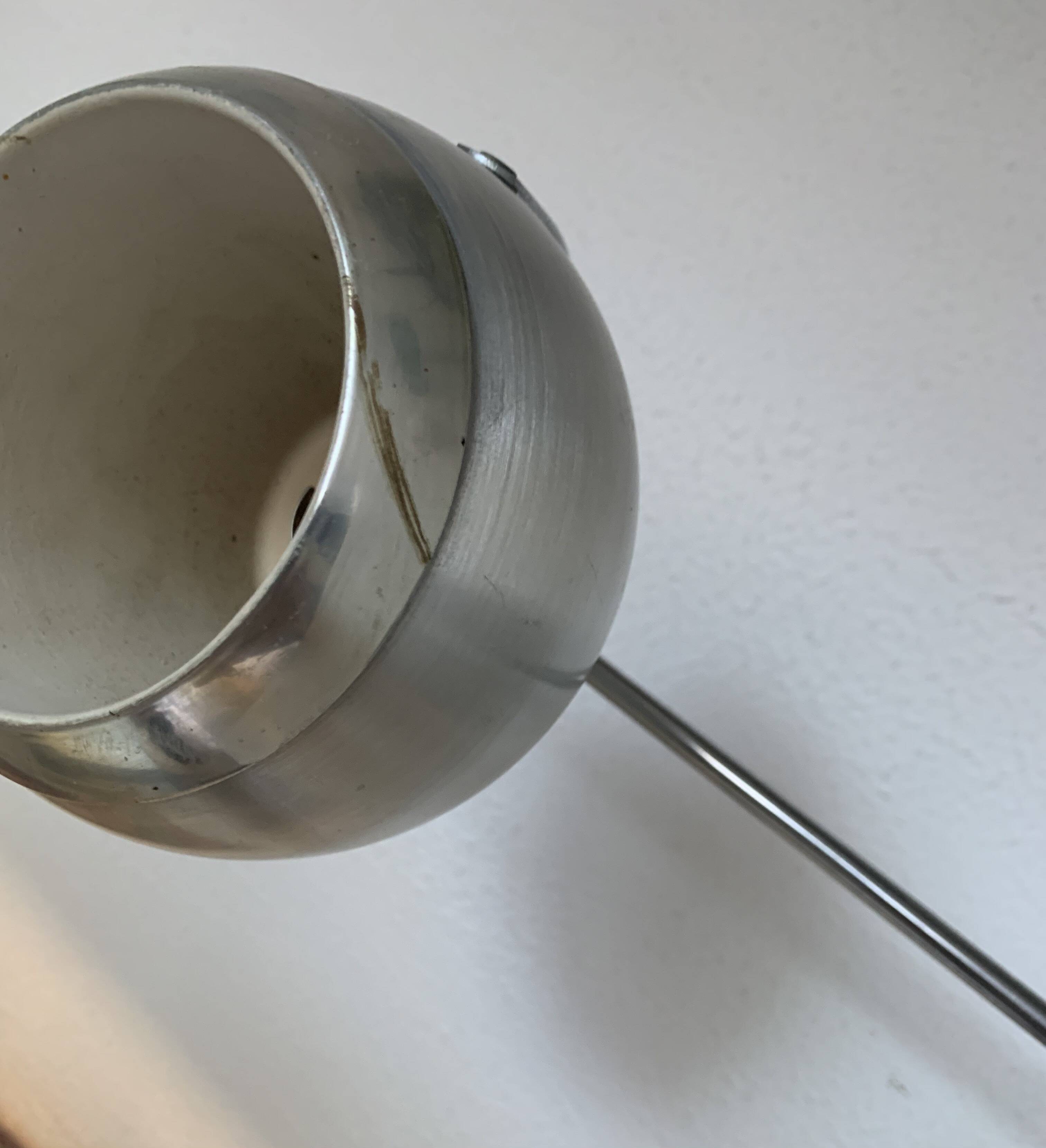 1960s vintage table lamp eyeball brushed steel Aluminor - 34 cm