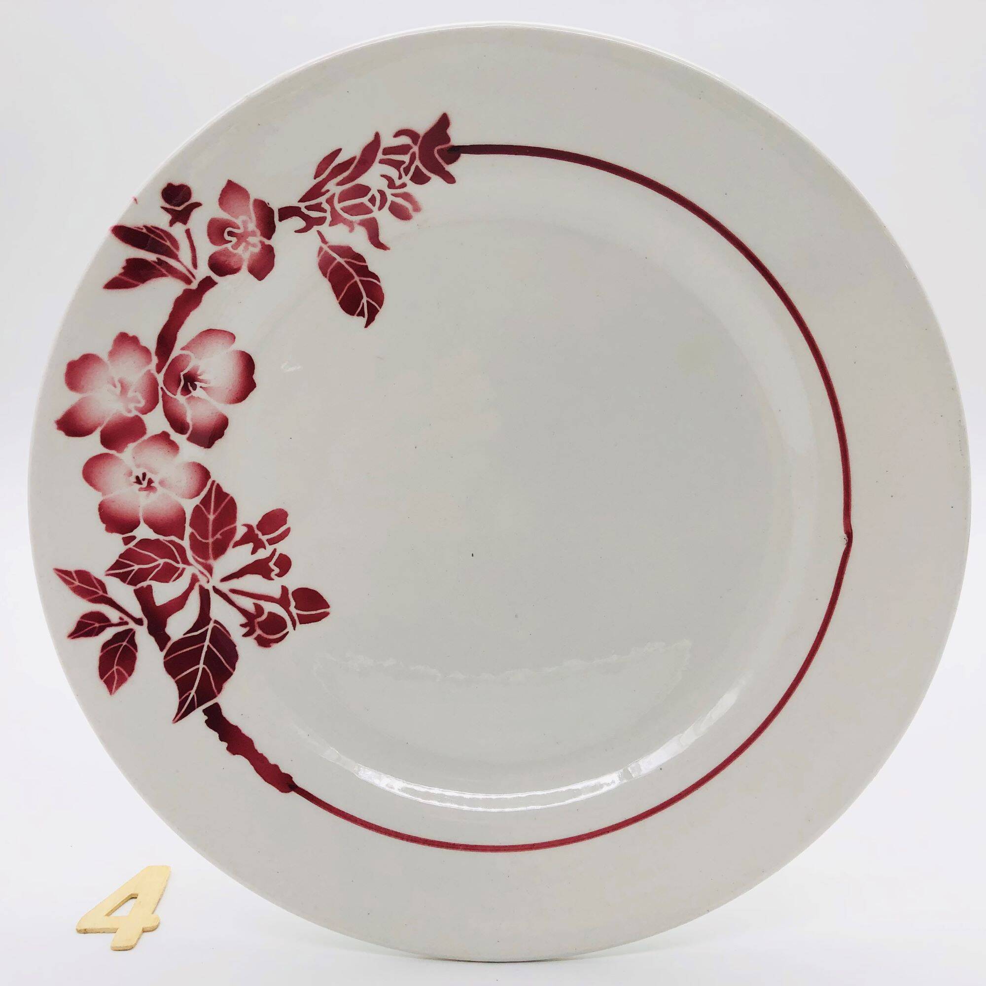 6 Pexonne flat plates, Opaque Porcelain Manufacture FF model Avril.