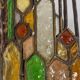 Wrought iron and colored glass wall light. 1960s.