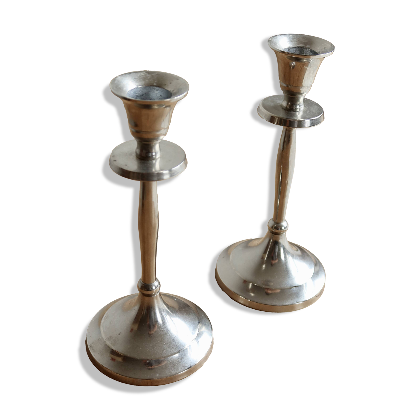 Pair of vintage silver-plated candlesticks