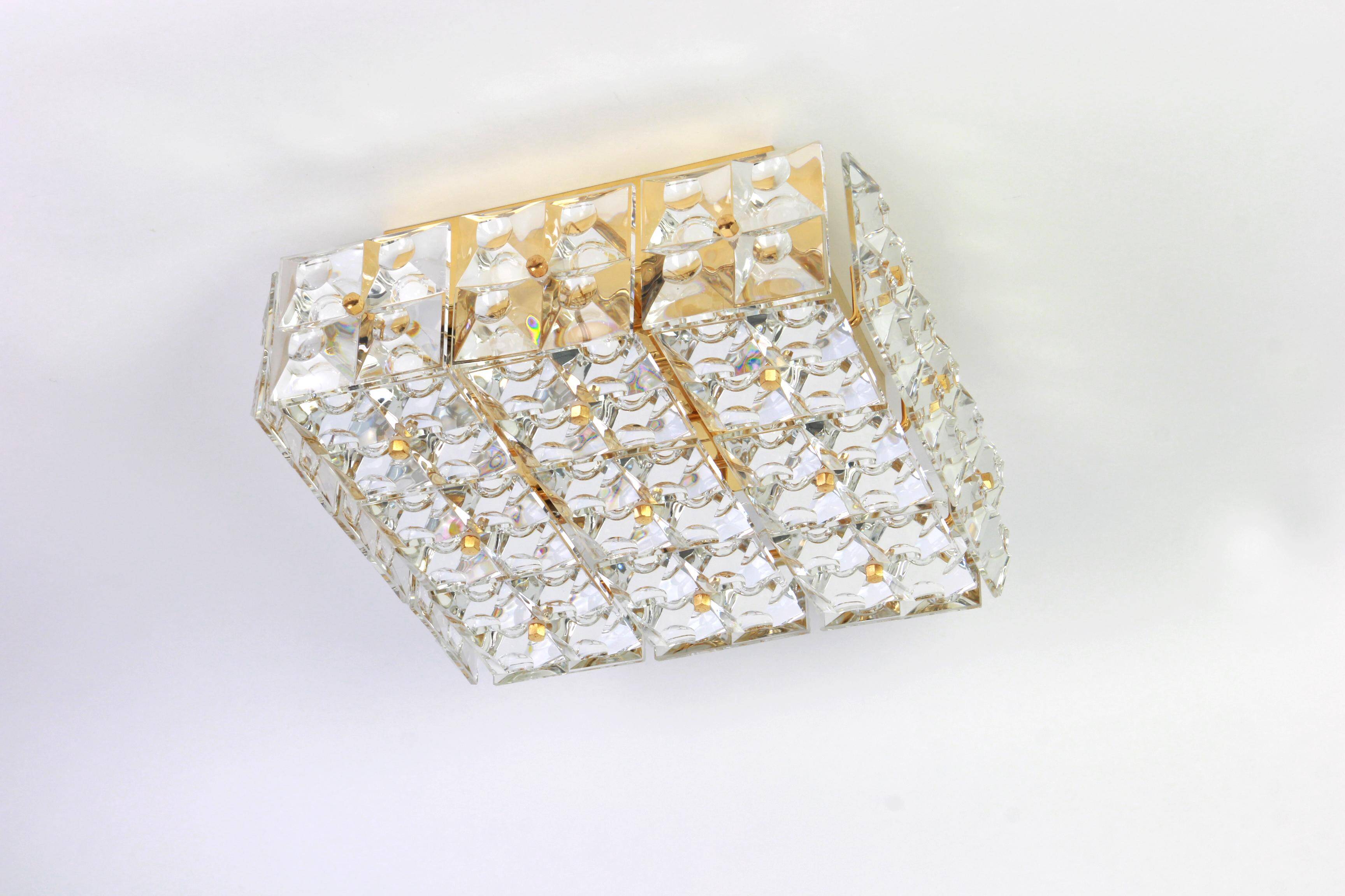 faceted crystal ceiling lamp by Kinkeldey, Germany.