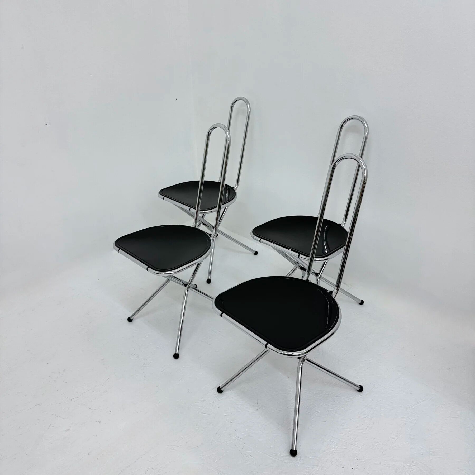 Set of 4 postmodern folding chairs by Niels Gammelgaard for Ikea, 1980s