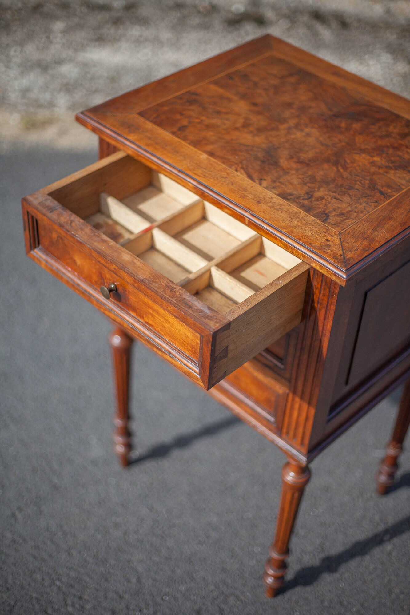 Vintage wood bedside table