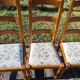 Lot de 6 chaises en bois Tissu floral
