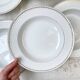 6 deep plates in white and gold porcelain, Bavaria model "Annabell"