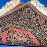 Vintage carpet Uzbek Bukhara handmade 31cm x 33cm 1960s, 1C769