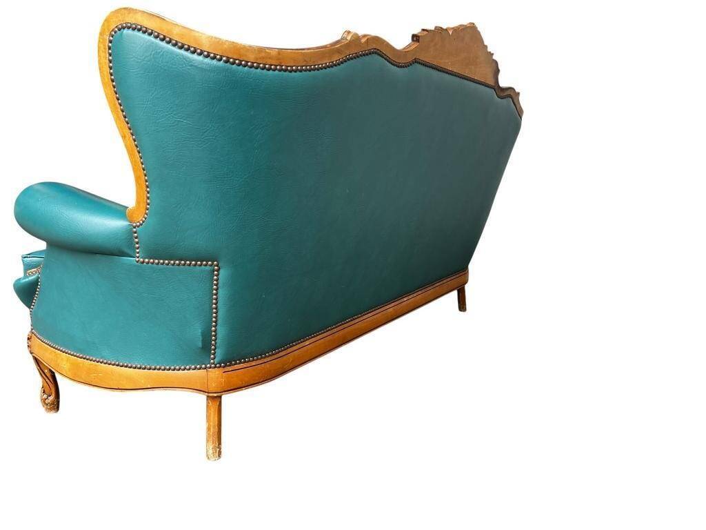 Vintage turquoise baroque armchair / sofa / couch