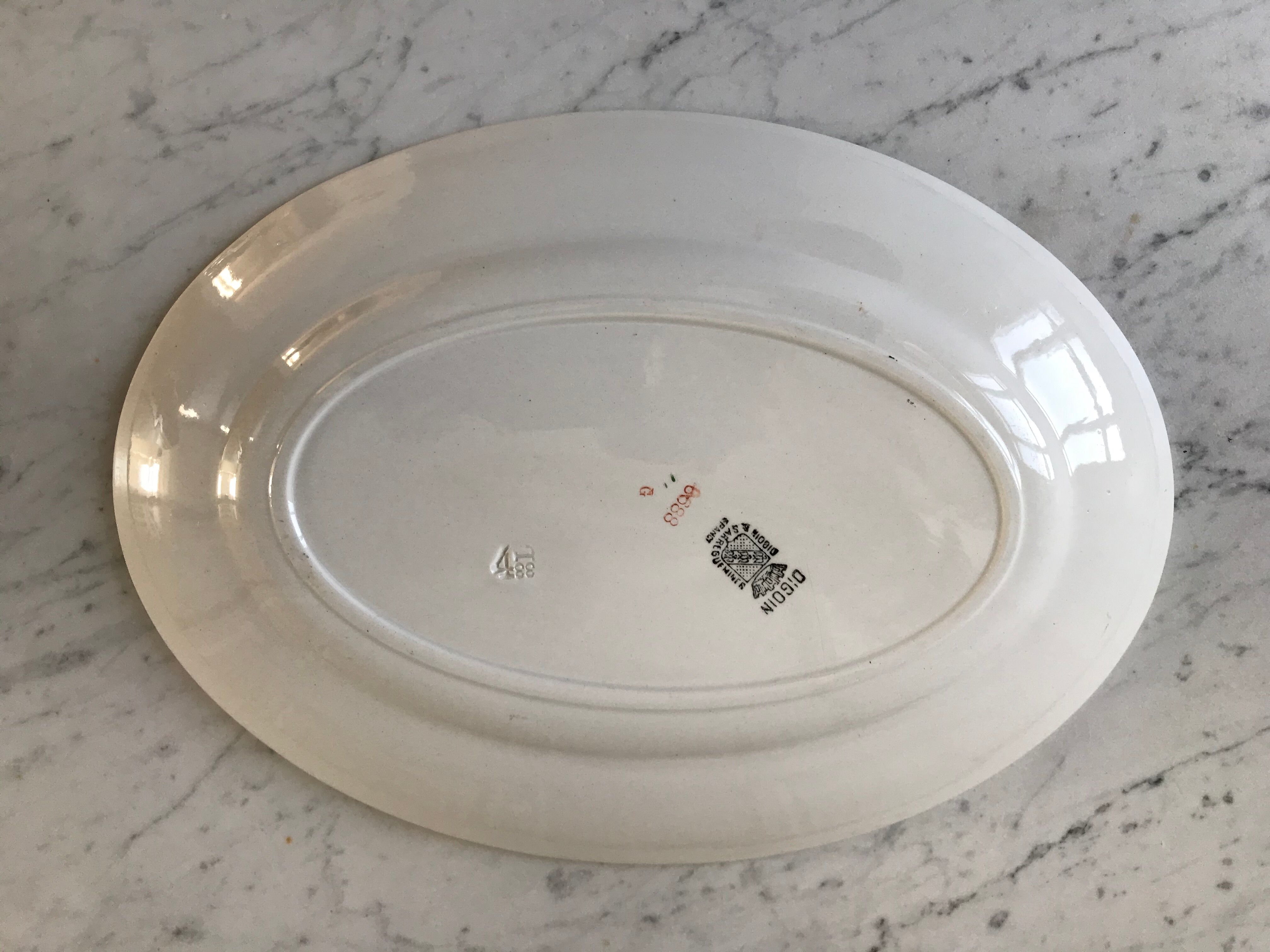 Oval dish Digoin Sarreguemines years 40-50