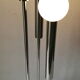 Lampadaire années 70 chromé 3 boules opalines blanche