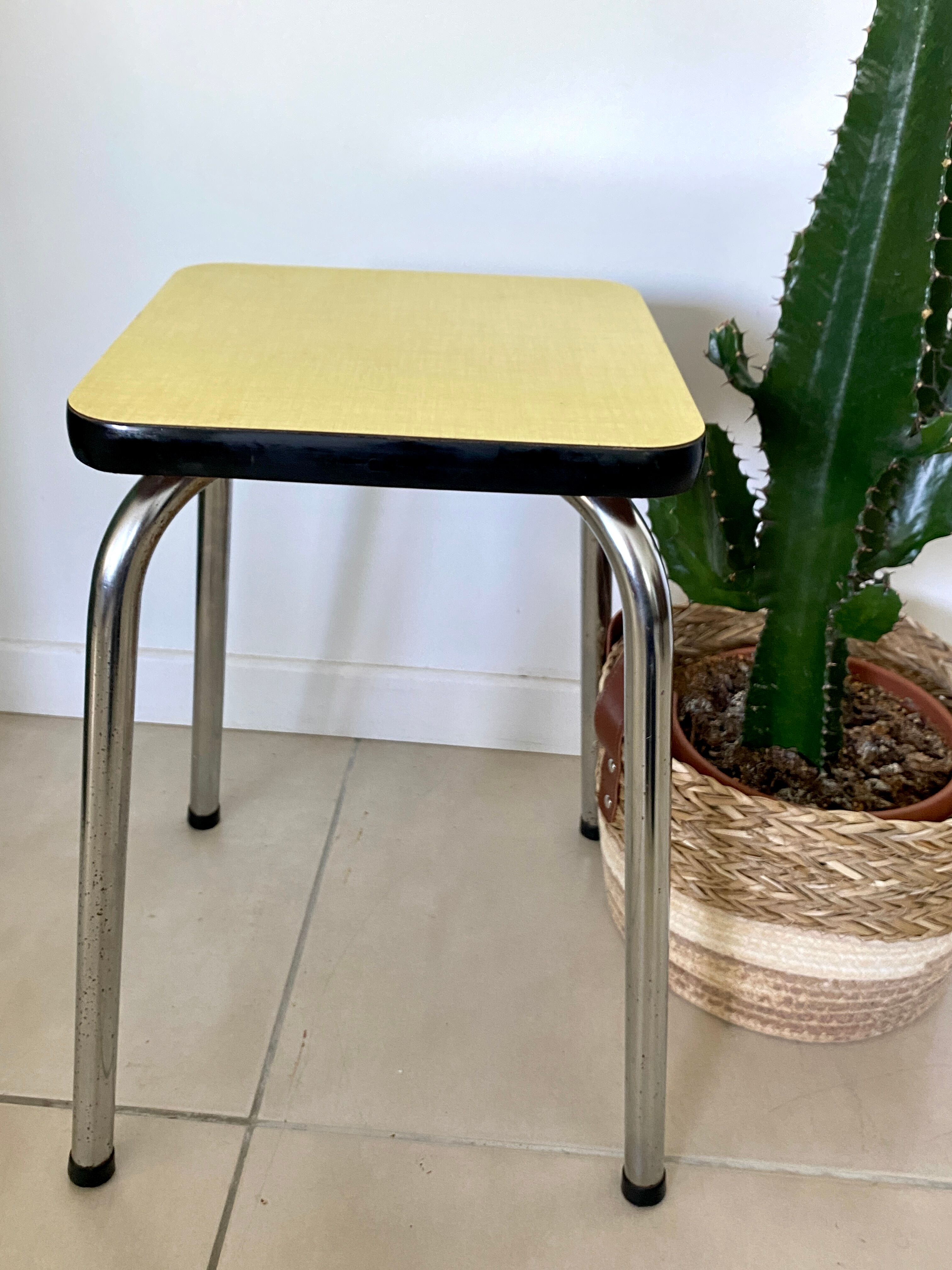 Yellow formica stool