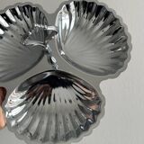 Silver-plated three-compartment serving tray