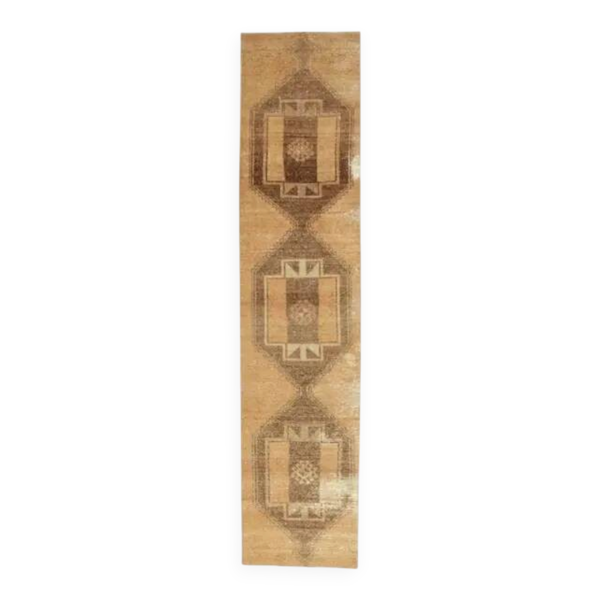 1970s Turkish Oushak Wool Runner Rug 84x378