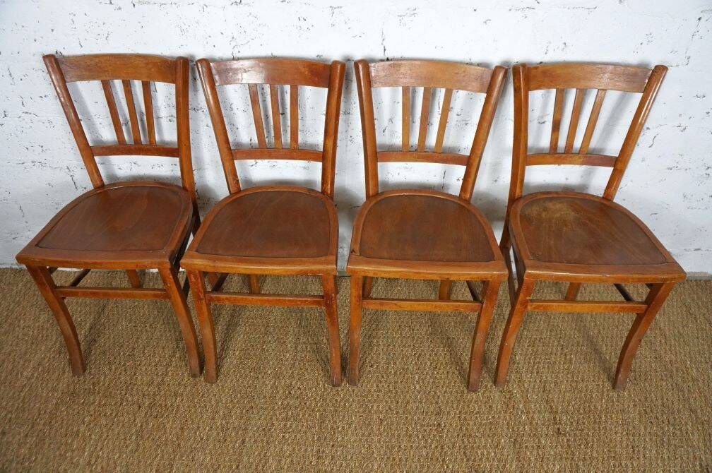 Set of 4 vintage Luterma-style bistro chairs from the 50s