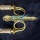 4 Empire style wall lights with hunting horns