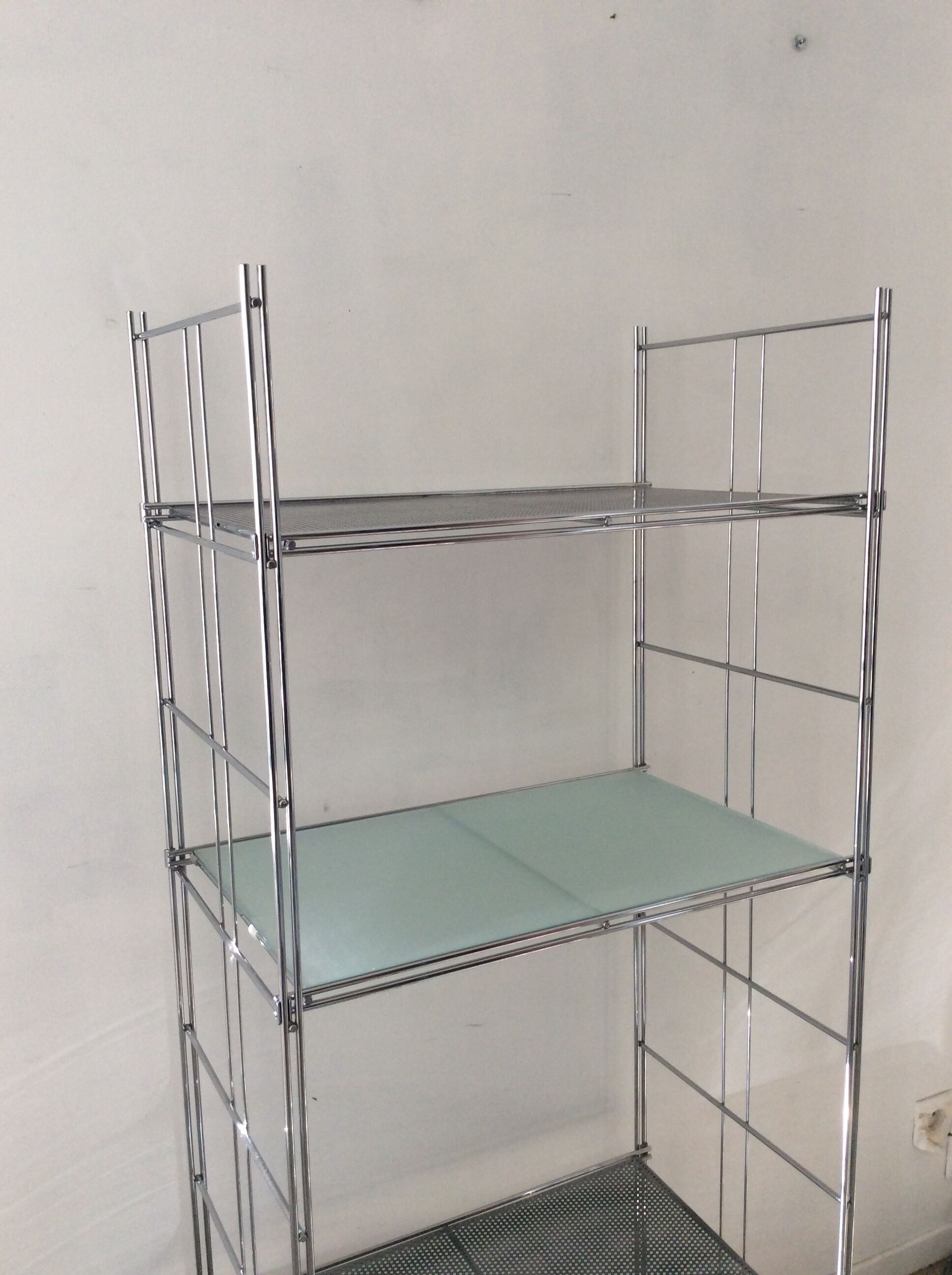 Vintage stainless steel shelf from the 70s