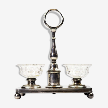 Christofle and cristal baccarat condiment service, 19th century