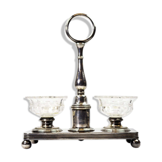 Christofle and cristal baccarat condiment service, 19th century