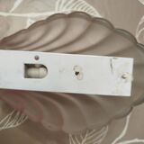 Applique art déco en verre dépoli rosé coquillage