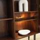 Rosewood display cabinet by Omann Jun Møbelfabrik model 6 with lighting, Denmark 1960s