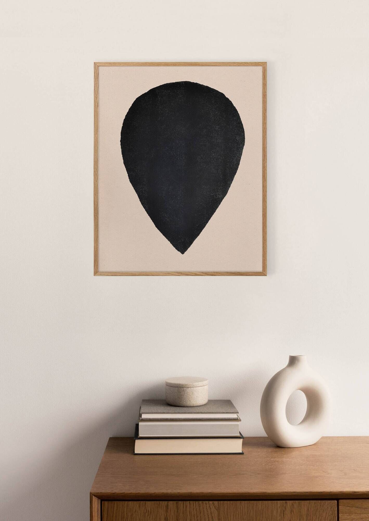 Black Drop painting on paper signed Eawy