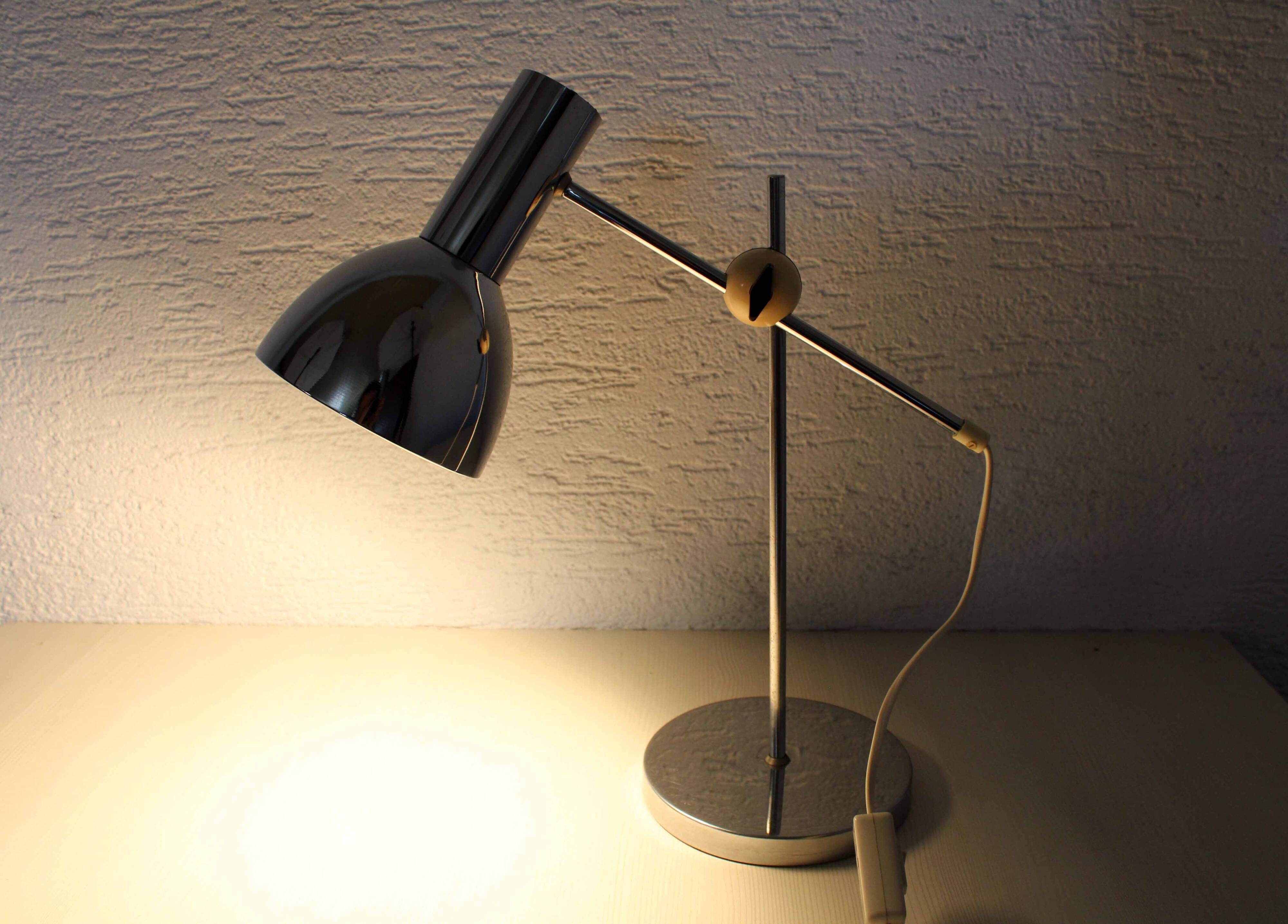 1970s chrome metal desk lamp