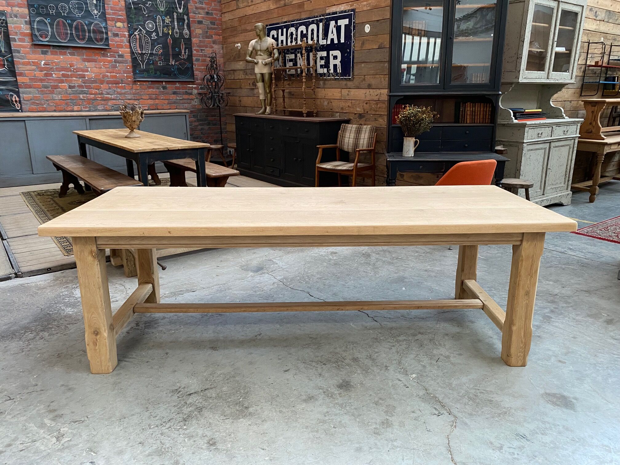 Farmhouse table with oak extensions