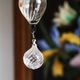 Small Venetian chandelier made of hand-blown Murano glass, lilac and pearlescent.