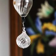 Small Venetian chandelier made of hand-blown Murano glass, lilac and pearlescent.
