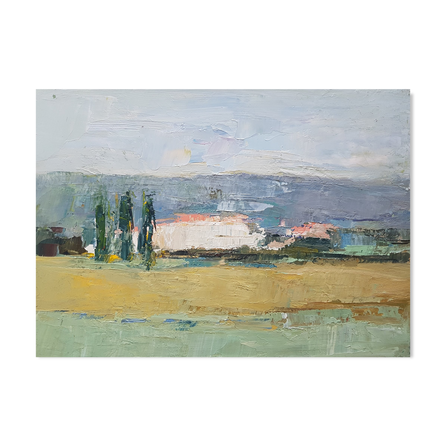 Painting by Nagao USUI: "Landscape of Provence"