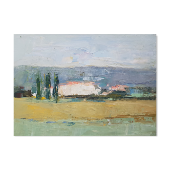 Painting by Nagao USUI: "Landscape of Provence"