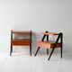 Pair of 1960s Scandinavian nightstands with black detail