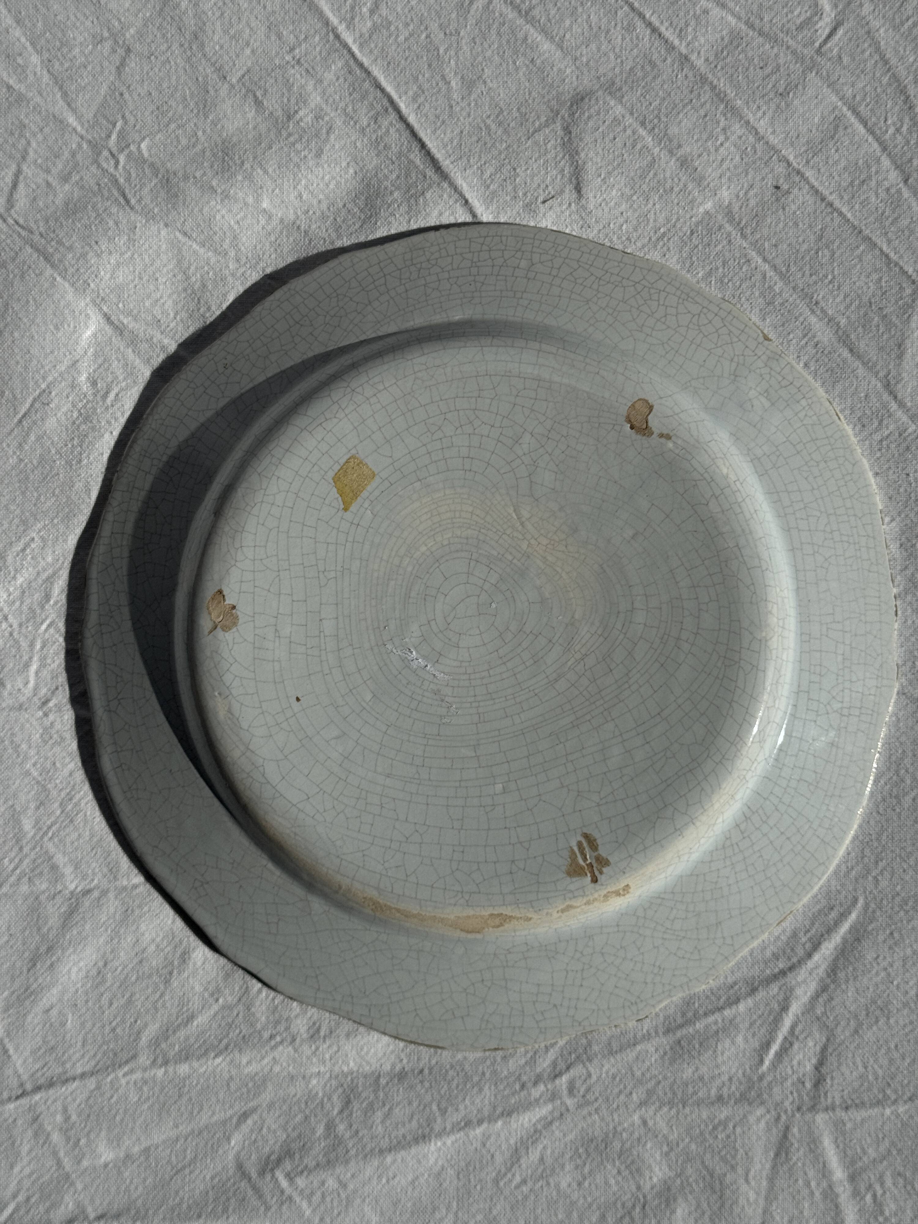 Antique decorative plate IB Quimper with polychrome floral decoration D24