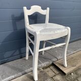 Vintage mulched stool painted white