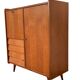 Vintage secretary cabinet with compass feet 1960
