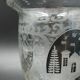 Early 20th century Bohemian vase in engraved crystal with castle and deer motifs