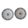 2 assiettes plates faience ancienne Longwy bleu décor russe 263102